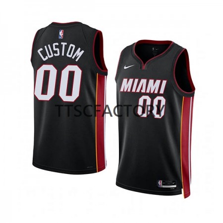 Maillot Basket Miami Heat Personnalisé Nike 2022-23 Icon Edition Noir Swingman - Homme